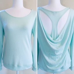 dELiA*s Aqua Lightweight Racerback Fleece Top